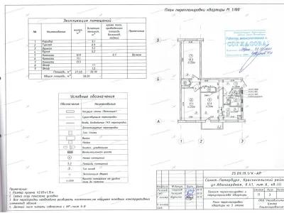 Перепланировка с раздвижной дверью и расширением ванной: ул. Авангардная, 41 (Красносельский район СПб)
