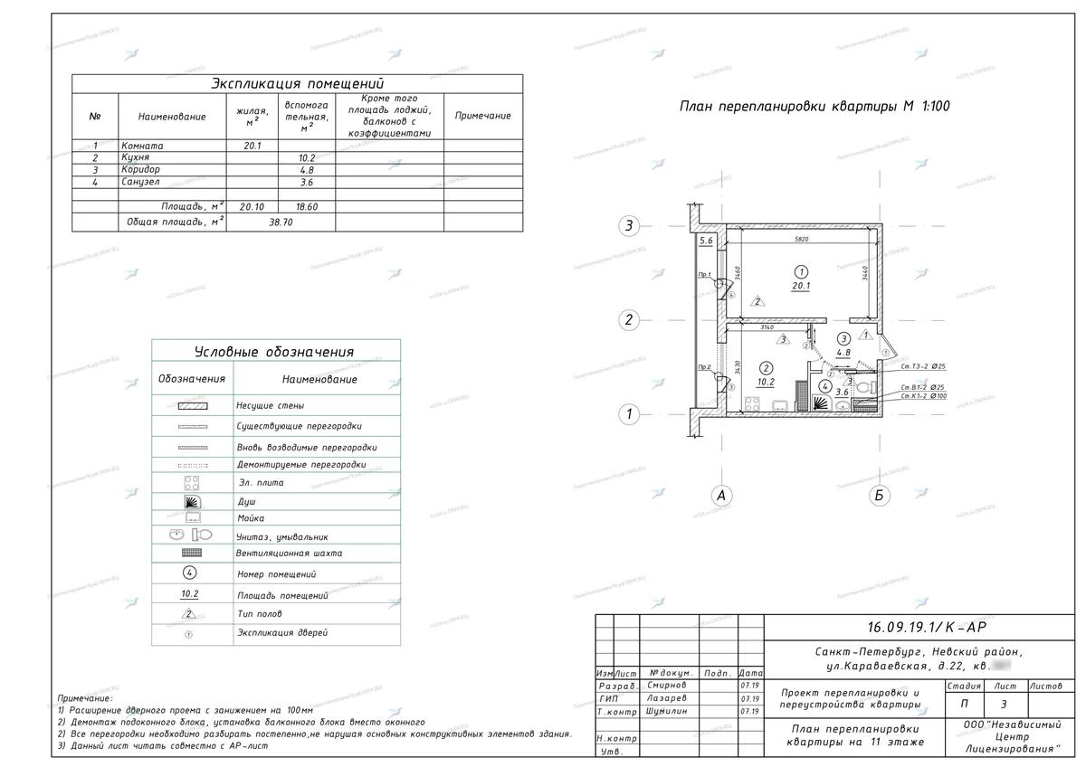 📌 Подготовка проекта перепланировки: ул. Караваевская, 22 (Невский район СПб)