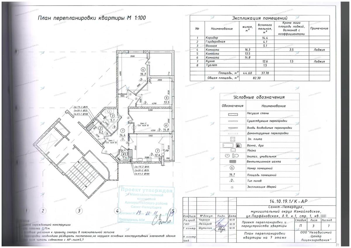 📌 Перепланировка с гардеробной и переносом сантехники: ул. Парфеновская, 9, корп. 1, стр. 1 (Фрунзенский район СПб, ЖК «Квартал Галактика»)