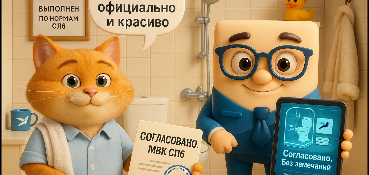 Объединение ванной и туалета в СПб: что можно, что нельзя, нужен ли проект и цена согласования