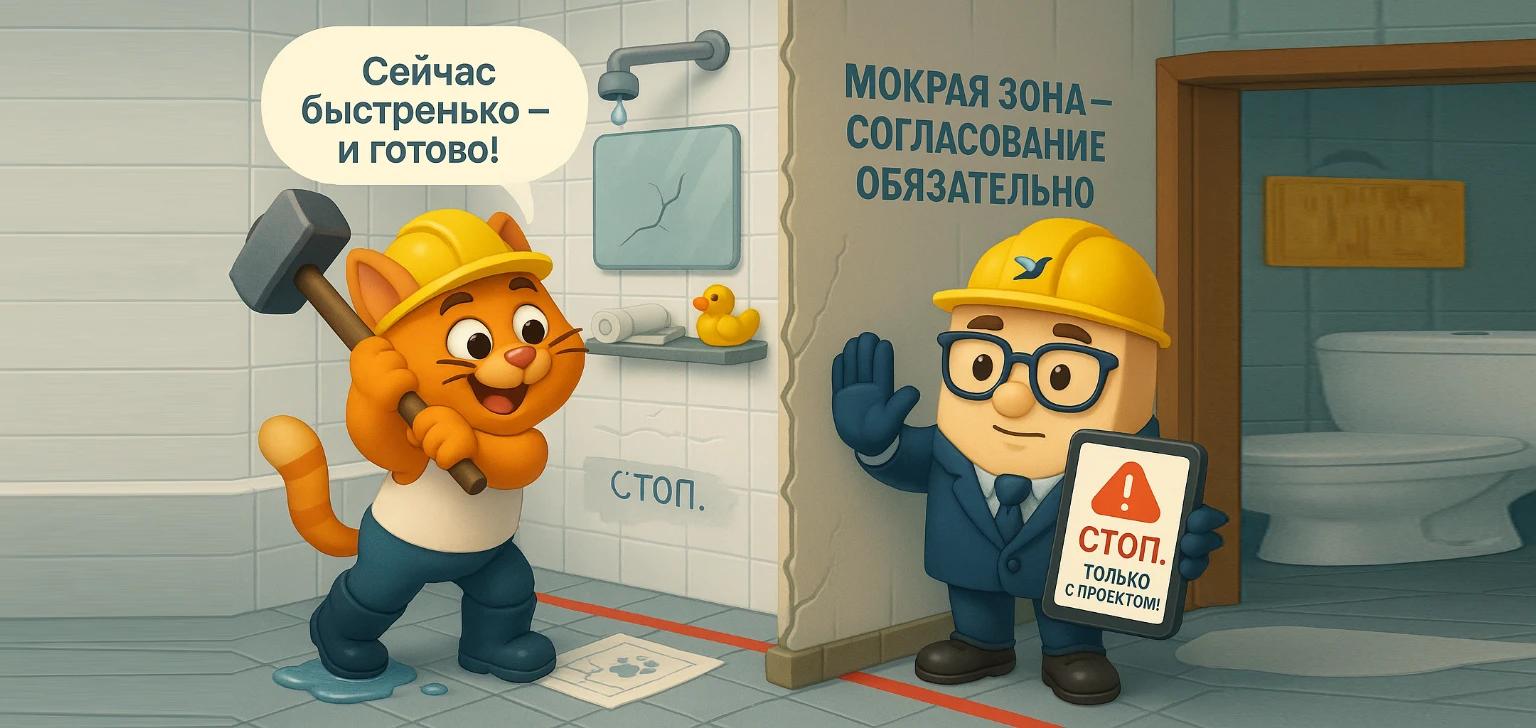 Согласование перепланировки в арендуемом нежилом помещении в СПб: как перенести санузел, мокрую зону, вентиляцию и защитить себя договором