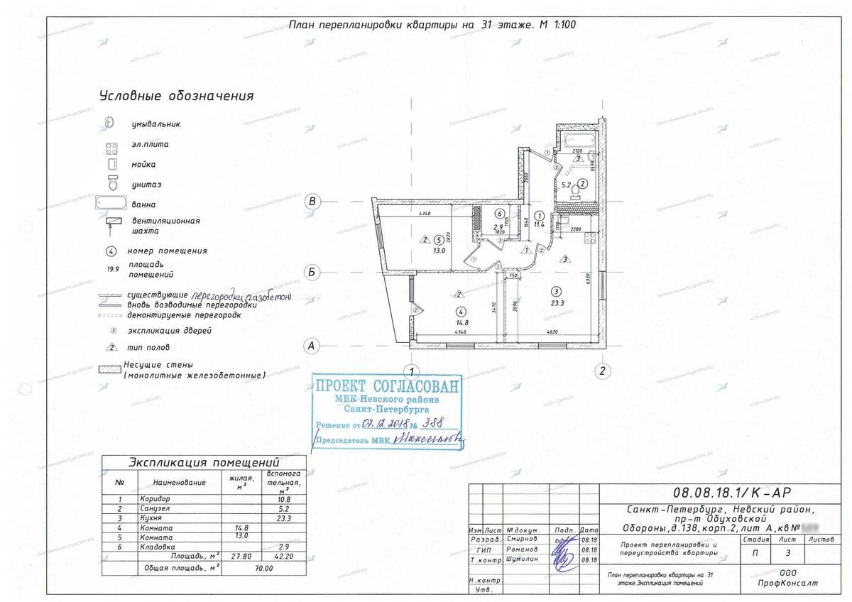 📌 Перепланировка с расширением санузла в новостройке: пр. Обуховской обороны, 138, корп. 2, лит. А (ЖК «Князь Александр Невский», Невский район СПб)